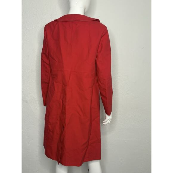 Burberry London Trench Coat Single Button Down Pink Red Women’s Size 8 USA Made - Picture 8 of 8